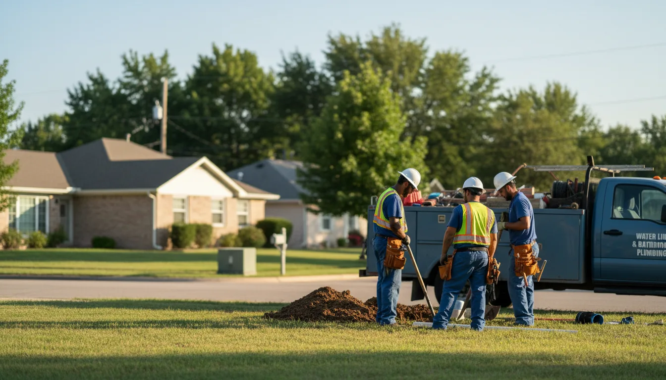 Residential water line and bathroom plumbing service in Wever, IA